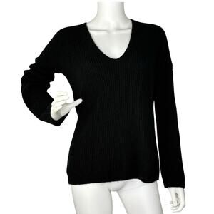 The Reset R Label Sweater V Neck Cashmere Blend Black Size M Quiet Luxury Soft